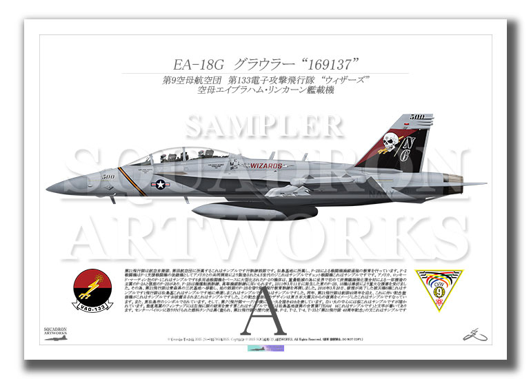 EA-18G グラウラー　VAQ-133　“WIZARDS”　2024　“169137”　（A2サイズ Prints)