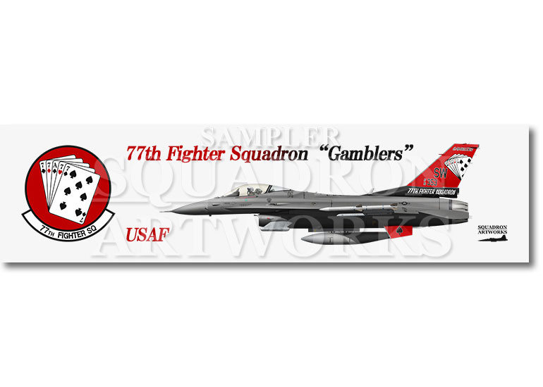 涼感クールマフラータオル　F-16C　77th FS　GAMBLERS　“91-0353”