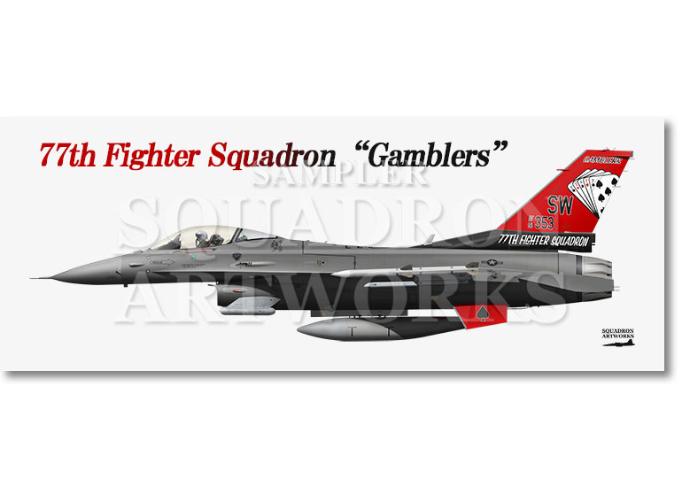 フェイスタオル F-16C 77th FS GAMBLERS “91-0353