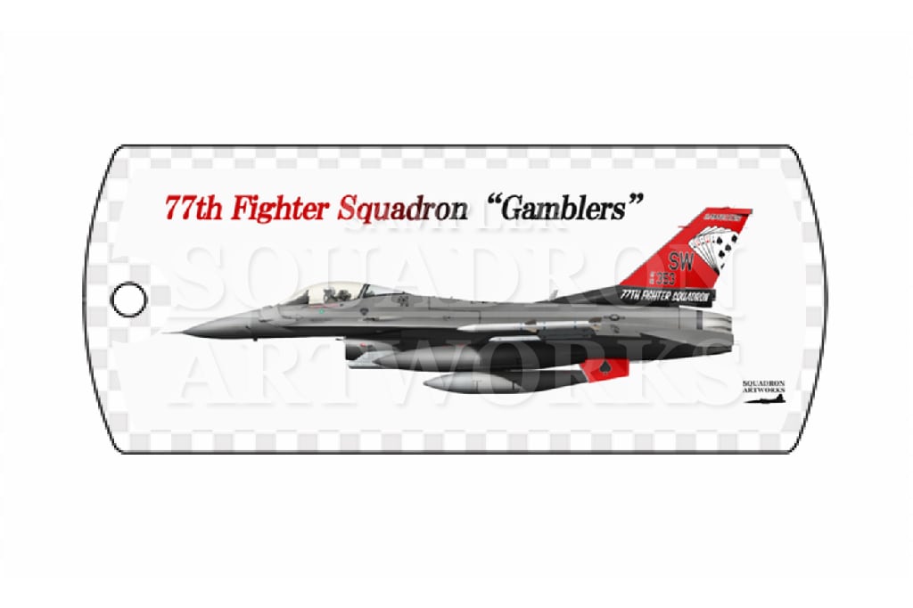 ドッグタグキーホルダー　F-16C　77th FS　GAMBLERS　“91-0353”