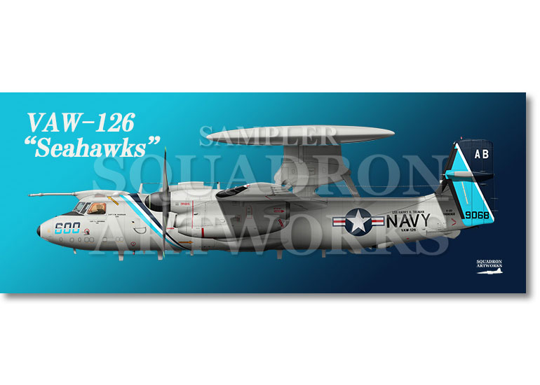 フェイスタオル　E-2D　ホークアイ　VAW-126　Seahawks　600　“169068”