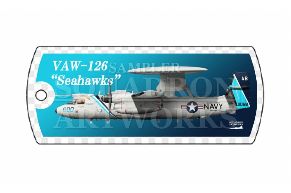 ドッグタグキーホルダー　E-2D　ホークアイ　VAW-126　Seahawks　600　“169068”
