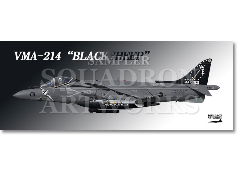 フェイスタオル　AV-8B+ Harrier Ⅱ　VMA-214 BLACKSHEEP　“165421”
