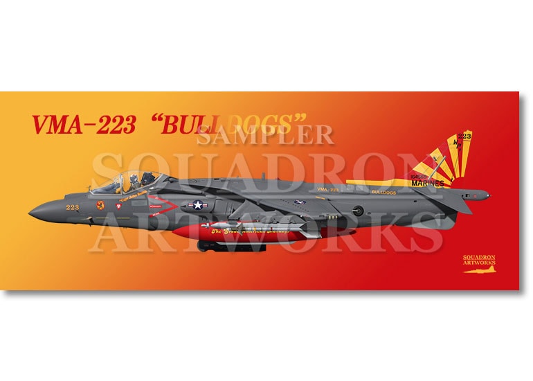 フェイスタオル　AV-8B+ Harrier Ⅱ　VMA-223 BULLDOGS　“164569”