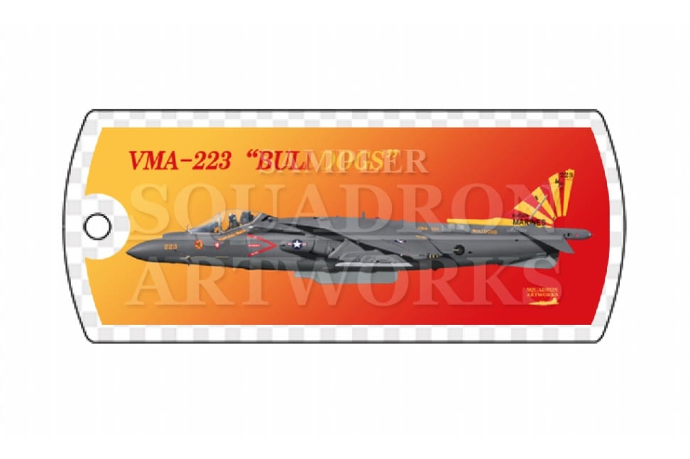 ドッグタグキーホルダー　AV-8B+ Harrier Ⅱ　VMA-223 BULLDOGS　“164569”