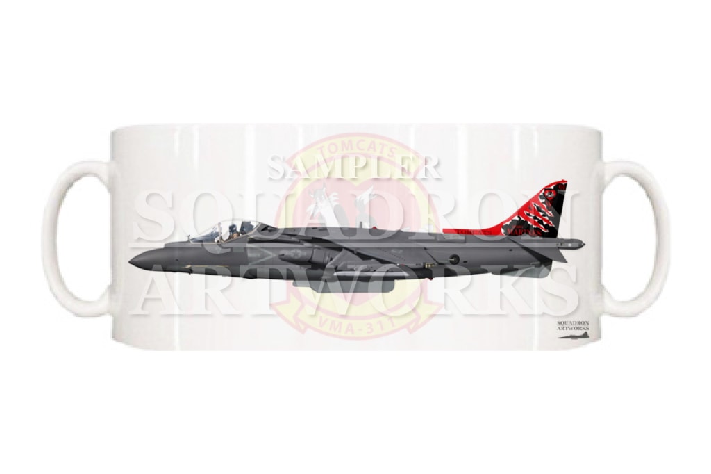 マグカップ　AV-8B+ Harrier Ⅱ　VMA-311 TOMCATS　“165001”
