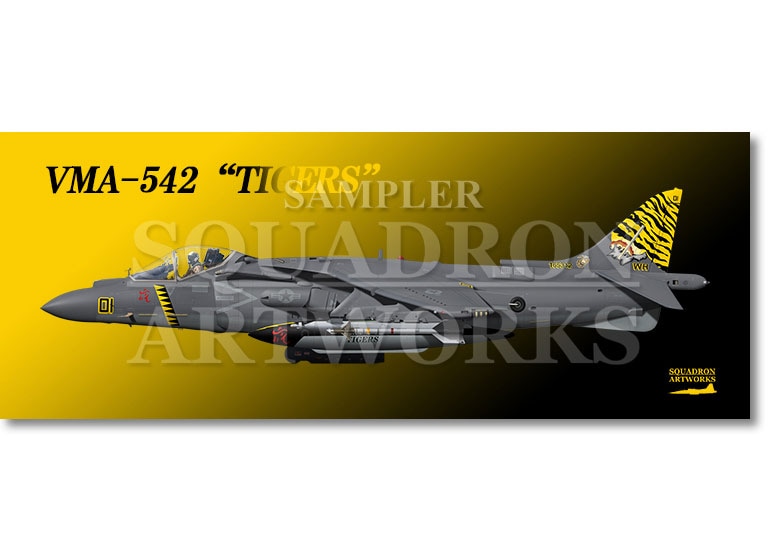 フェイスタオル　AV-8B+ Harrier Ⅱ　VMA-542 TIGERS　“165312”　