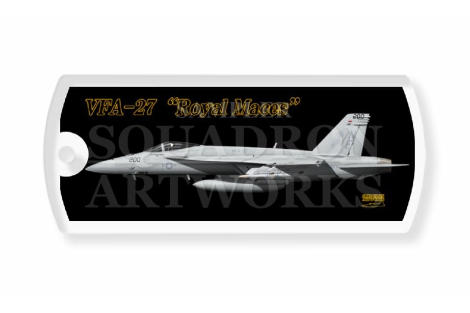 ドッグタグキーホルダー　F/A-18E スーパーホーネット　VFA-27 “ロイヤルメイセス”　2025　“168363”
