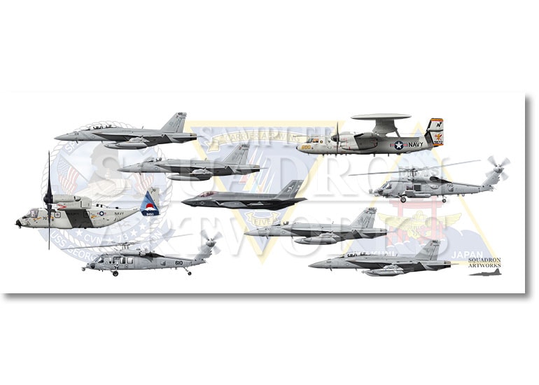 フェイスタオル　CVW-5, MCAS Iwakuni, USS George Washington 2025　9機ver