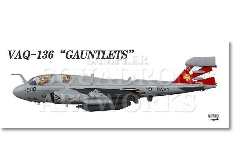フェイスタオル　EA-6B　プラウラー　VAQ-136　“Gauntlets”　“164402”