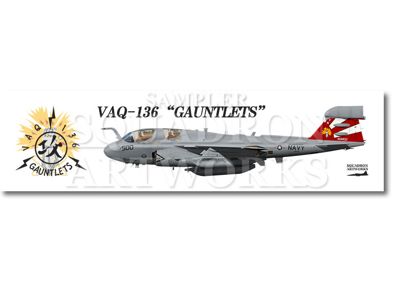 ステッカー】 EA-6B プラウラー VAQ-136 “Gauntlets” “164402
