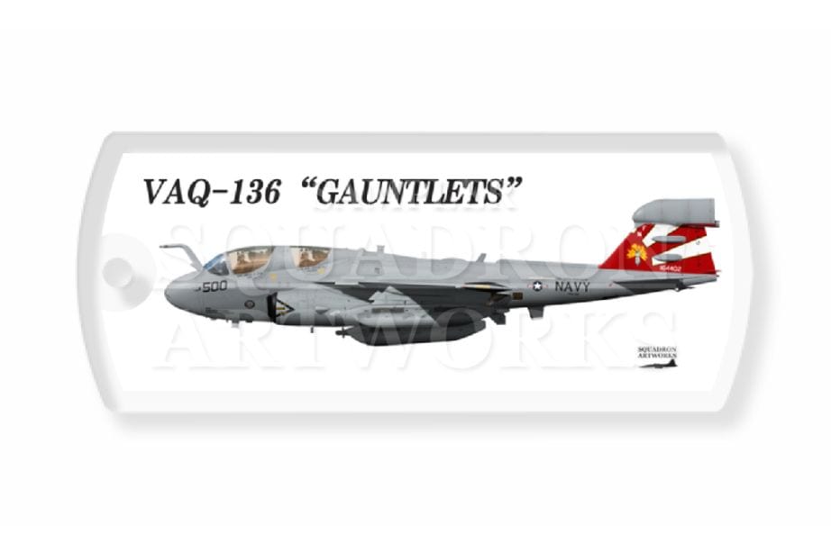 ドッグタグキーホルダー　EA-6B　プラウラー　VAQ-136　“Gauntlets”　“164402”