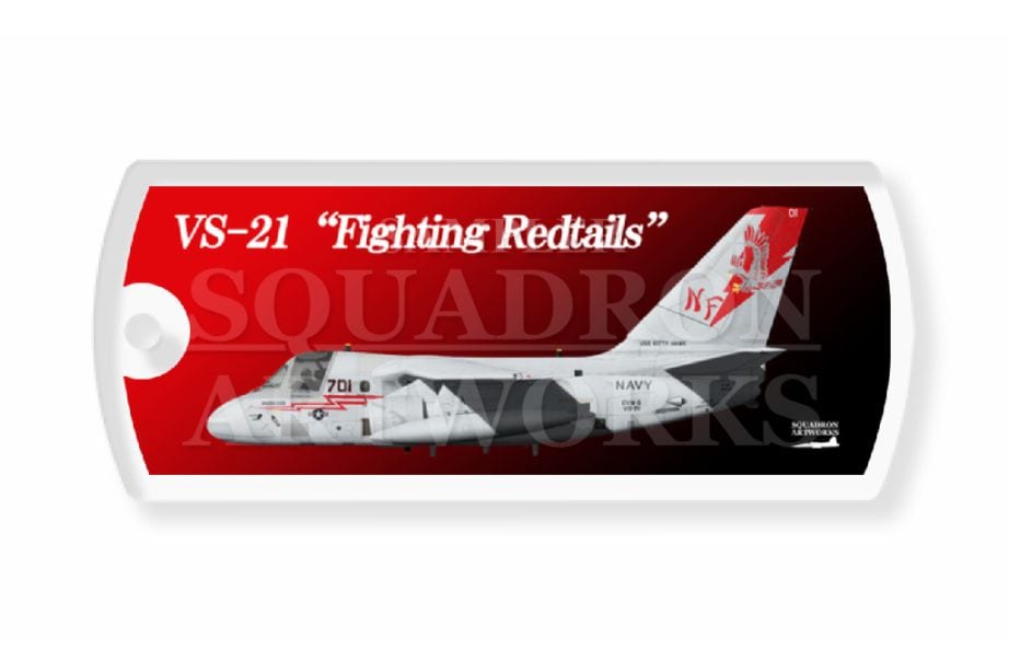 ドッグタグキーホルダー　S-3B バイキング　VS-21 Fighting Redtails　USS KItty Hawk 701　"160135"
