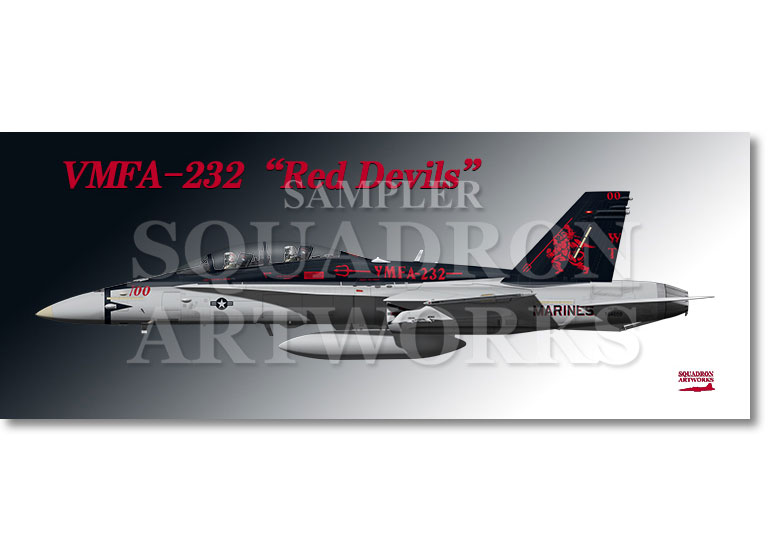 フェイスタオル　F/A-18D Hornet VMFA-232 “Red Devils”　2026　”164659”　00