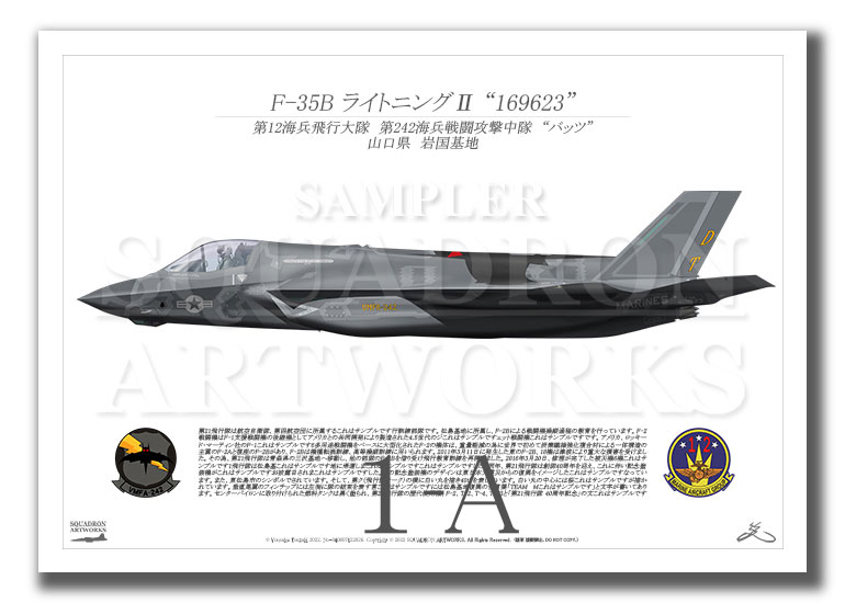 F-35B　LightningⅡ　VMFA-242　Bats　“169623”  2026  (A2 Size Print)