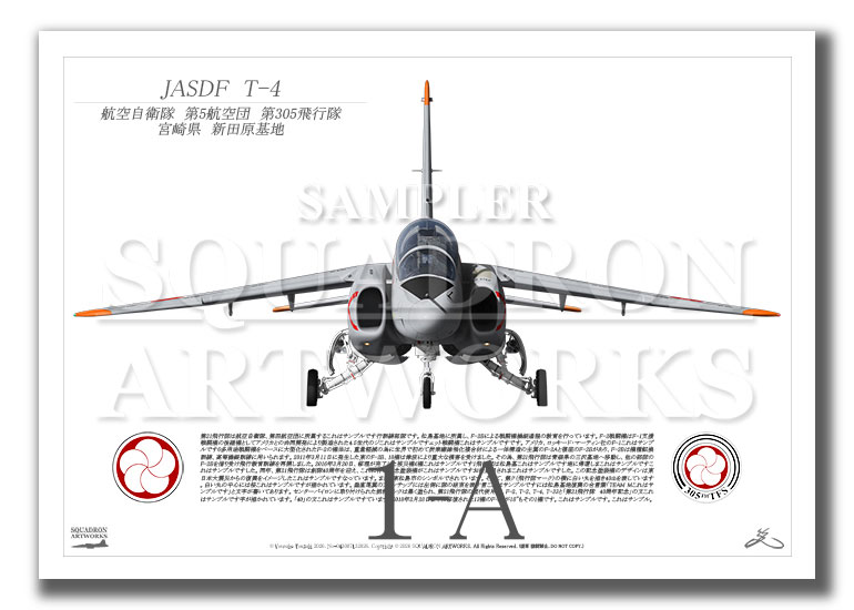JASDF  T-4  航空自衛隊　第305飛行隊　新田原基地　 (A3 Size Print)