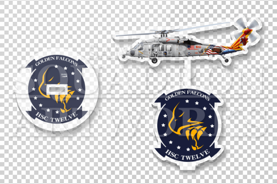 アクリルスタンド　MH-60S　ナイトホーク　HSC-12　ゴールデンファルコンズ　Showbird “167832”