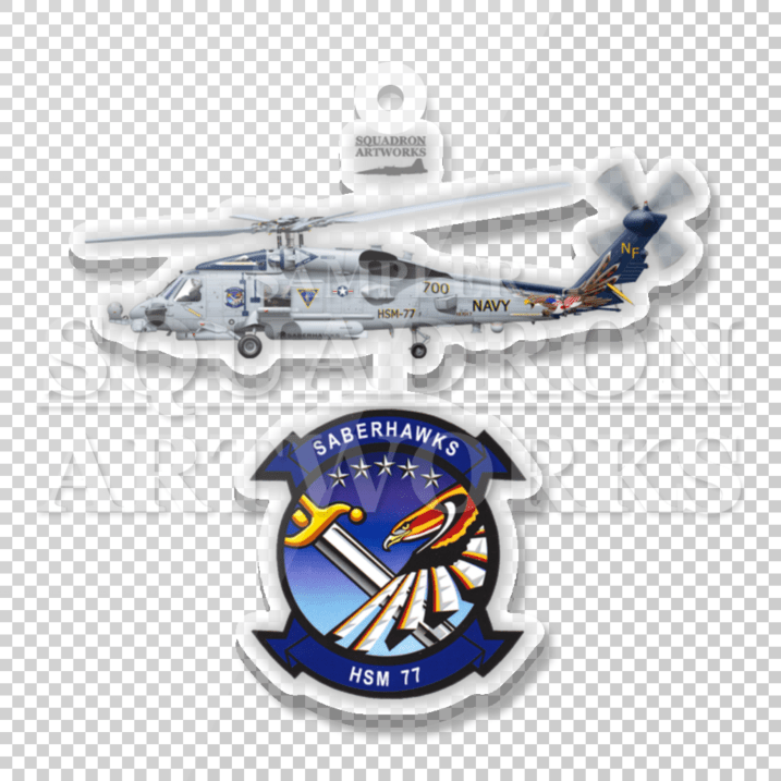 アクリルキーホルダー　MH-60R　シーホーク　HSM-77　セイバーホークス　Showbird　“167017”