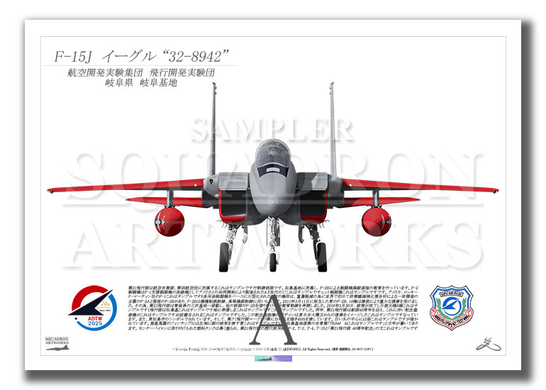 F-15J　イーグル　飛行開発実験団　創設70周年記念　2025　Front View　 (A4 Size Print)