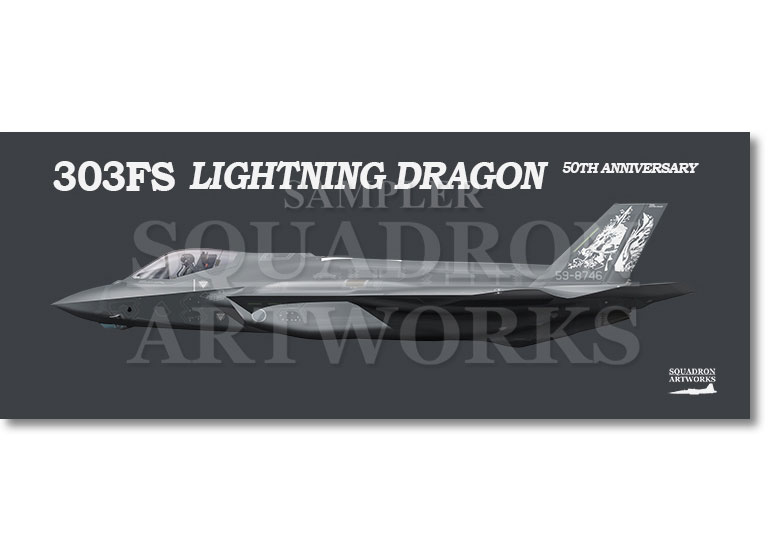 フェイスタオル　F-35A　LightningⅡ　第303飛行隊　2026　LIGHTNING DRAGON　“59-8746”