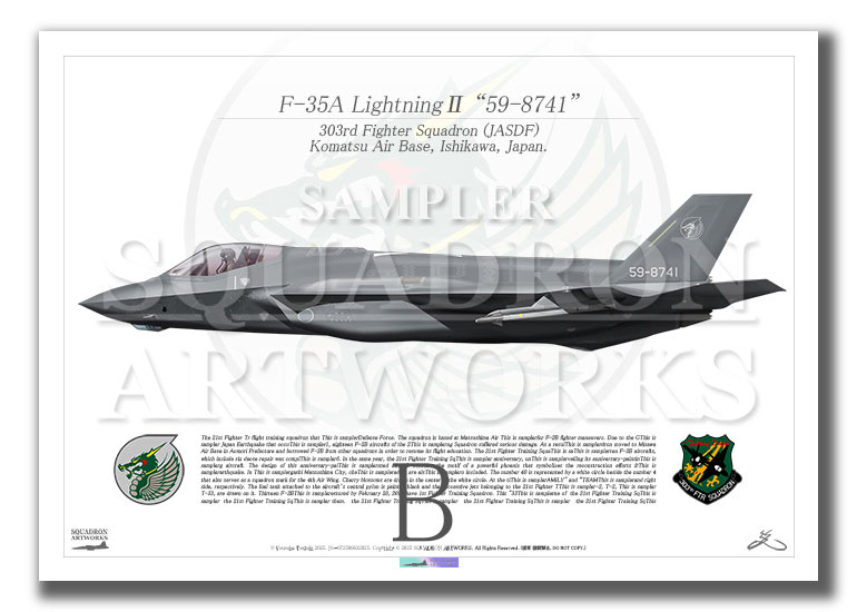 F-35A　LightningⅡ　第303飛行隊　“59-8741”　（A3サイズ Print)