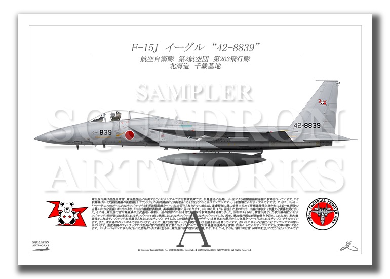 F-15J イーグル 第203飛行隊 “42-8839” （A2サイズ Prnts