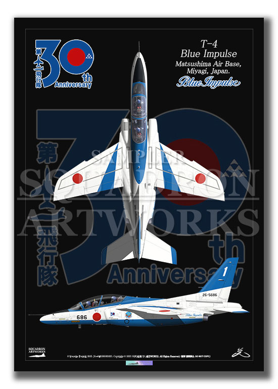 第11飛行隊 創設30周年 “Top view 縦向き” T-4 ブルーインパルス （A3