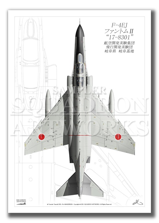Top view 縦向き” F-4EJ 飛行開発実験団 Last Phantom “17-8301” Thank