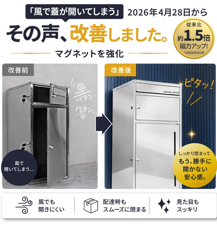 ステンレス製4段引き出しポスト2セット 複数投函 × ポスト一体型】 2026モデル 宅配ボックス ステンレス