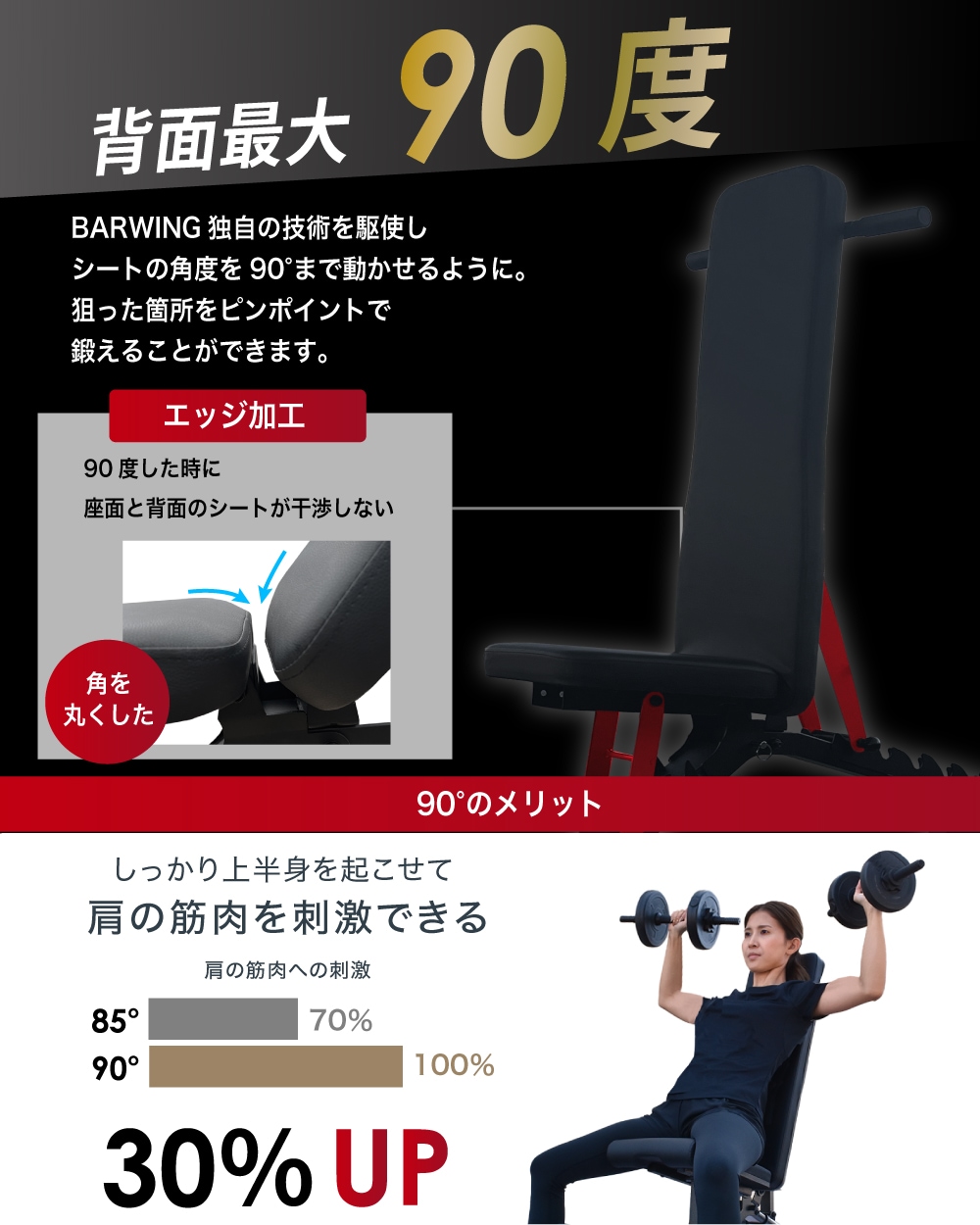 BARWING(バーウィング) 3WAY トレーニングベンチ プロモデル インク