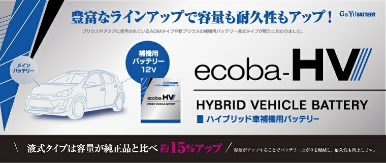HV-L1 G&Yu ハイブリッド車補機用バッテリー グローバルユアサ ecoba-HV エコバ ハイブリッド  プリウス C-HR 【送料無料】
