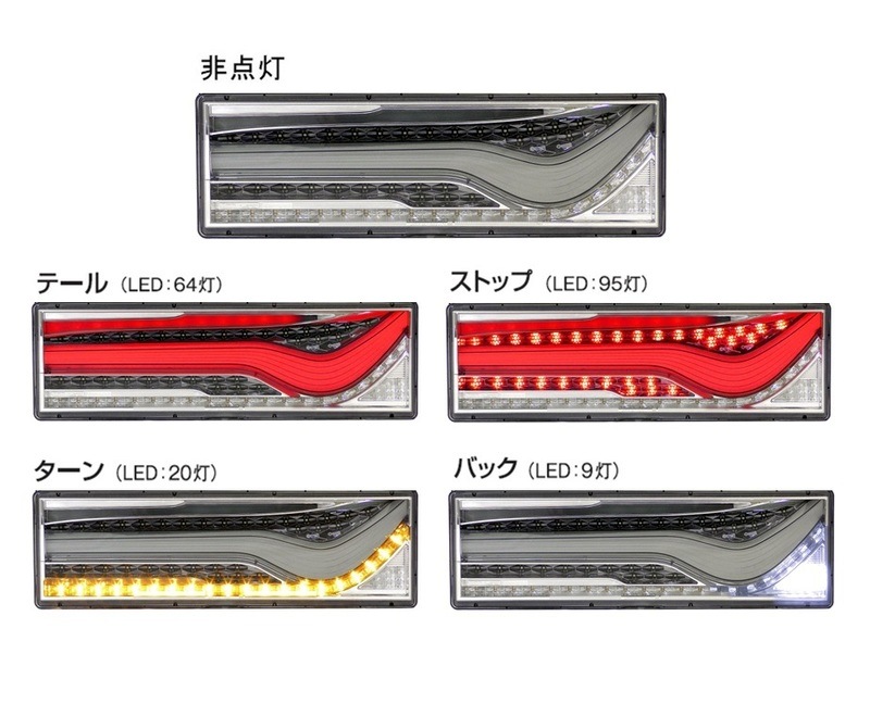 LEDRCL-24RSKC/LSKC左右セット 小糸製作所 LEDリアコンビネーションランプ 歌舞伎デザイン スモーク (左右) 小糸製作所 Koito 【送料無料】