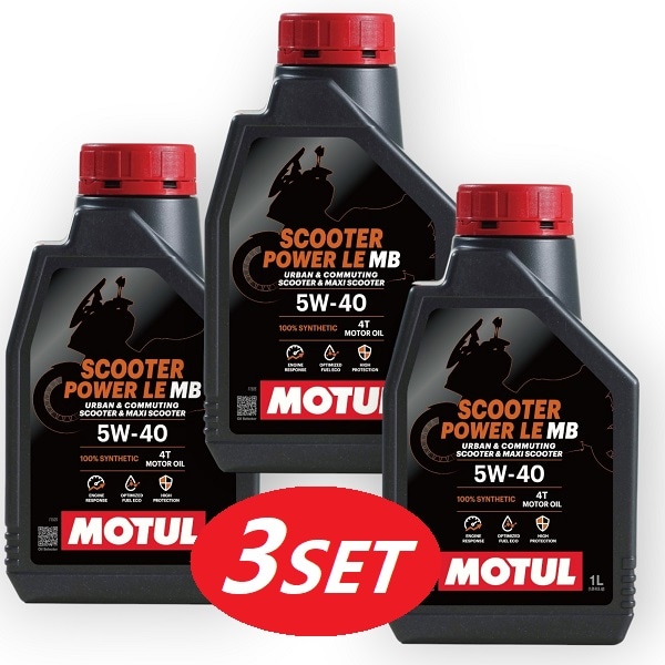【お得な3本セット】113420 MOTUL (モチュール) SCOOTER POWER LE スクーター パワー エルイー 100%化学合成オイル 5W40 1L 【送料無料】