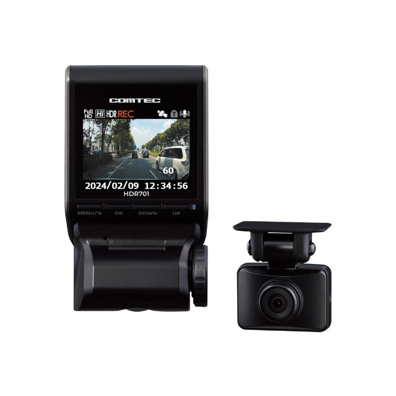 HDR701 コムテック ドライブレコーダー 前後2カメラ コンパクト GPS 衝撃録画 ノイズ対策 フルHD高画質 3年保証 【送料無料】