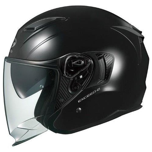 【ブラックメタリック】Mサイズ エクシード2 OGKカブト オープンフェイス ヘルメット バイク用 EXCEED 2 OGK kabuto 【送料無料】