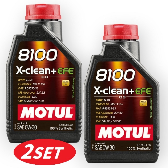 【お得な2本セット】113122 MOTUL (モチュール) 8100 X-CLEAN+ EFE エックスクリーンプラス 0W30 1L 100%化学合成 エンジンオイル 【送料無料】
