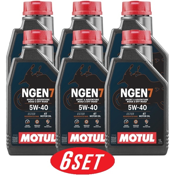 【お得な6本セット】113941 MOTUL (モチュール) NGEN 7 4T 5W40 1L バイク用 全合成油 再精製油 エステル配合 環境負荷低減 CO2削減 エンジンオイル 【送料無料】