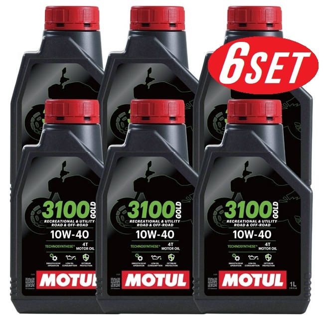 【お得な6本セット】113301 MOTUL (モチュール) 3100 GOLD 4T 10W40 1L バイク用 部分合成 オイル 【送料無料】
