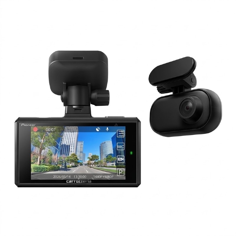 VREC-DH061D-D カロッツェリア 前後2カメラ ドライブレコーダー 前後200万画素 フルHD GPS 直結電源コード付き ギボシ端子 【送料無料】