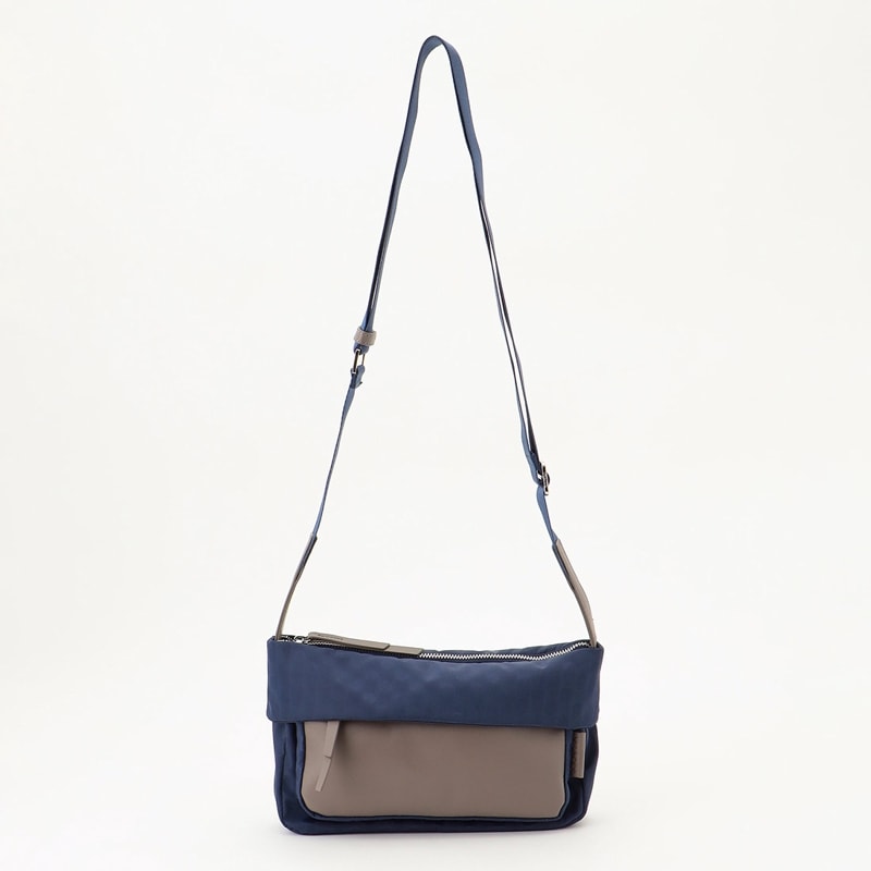 はっ水ドットジャカード リサイクルレザーコンビ ショルダー