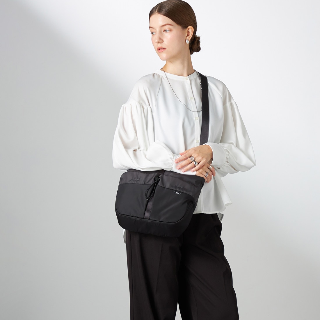 ドローストリング コンビカラーショルダー