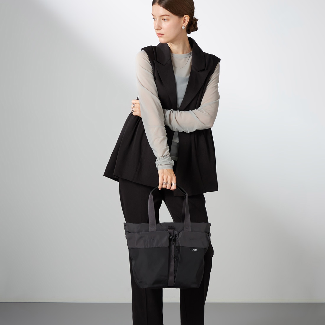 ドローストリング コンビカラー2WAYトート