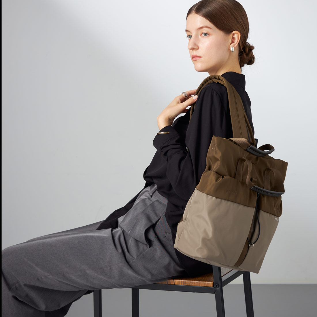 ドローストリング コンビカラーリュックサック