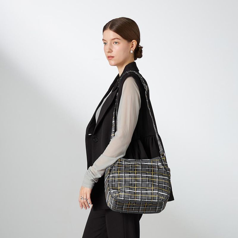 【WEB限定カラー】ドローイングチェックショルダーバッグ