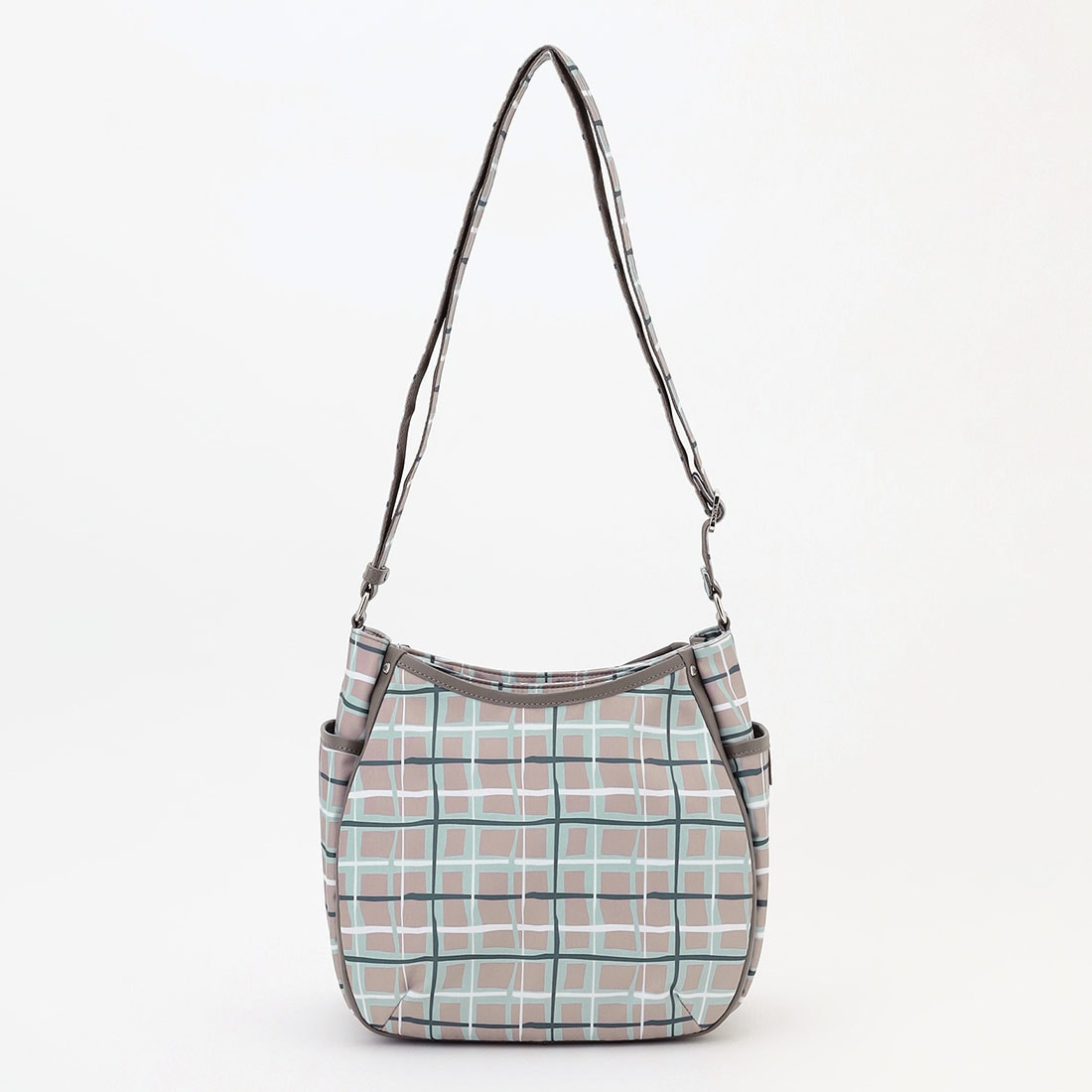 ドローイングチェックショルダーバッグ