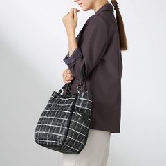 ドローイングチェックトートバッグ