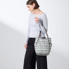 ドローイングチェックトートバッグ