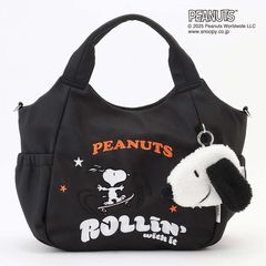 SNOOPYデザイン サイドギャザー2wayトート　Mサイズ(スケートボード）