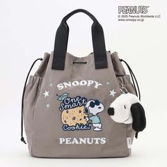 SNOOPYデザイン 2way巾着トート(クッキー）
