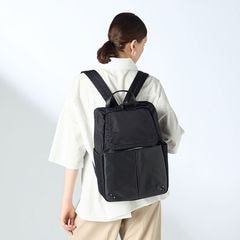 NEWナイロン×レザーコンビシリーズ　前ポケットラージリュックサック